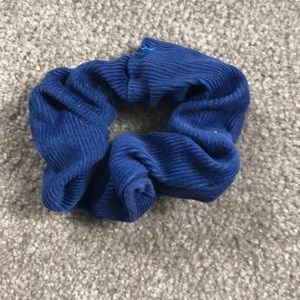 Blue corduroy scrunchie
